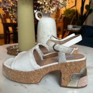 Steve Madden Daysee Frayed Denim Platform